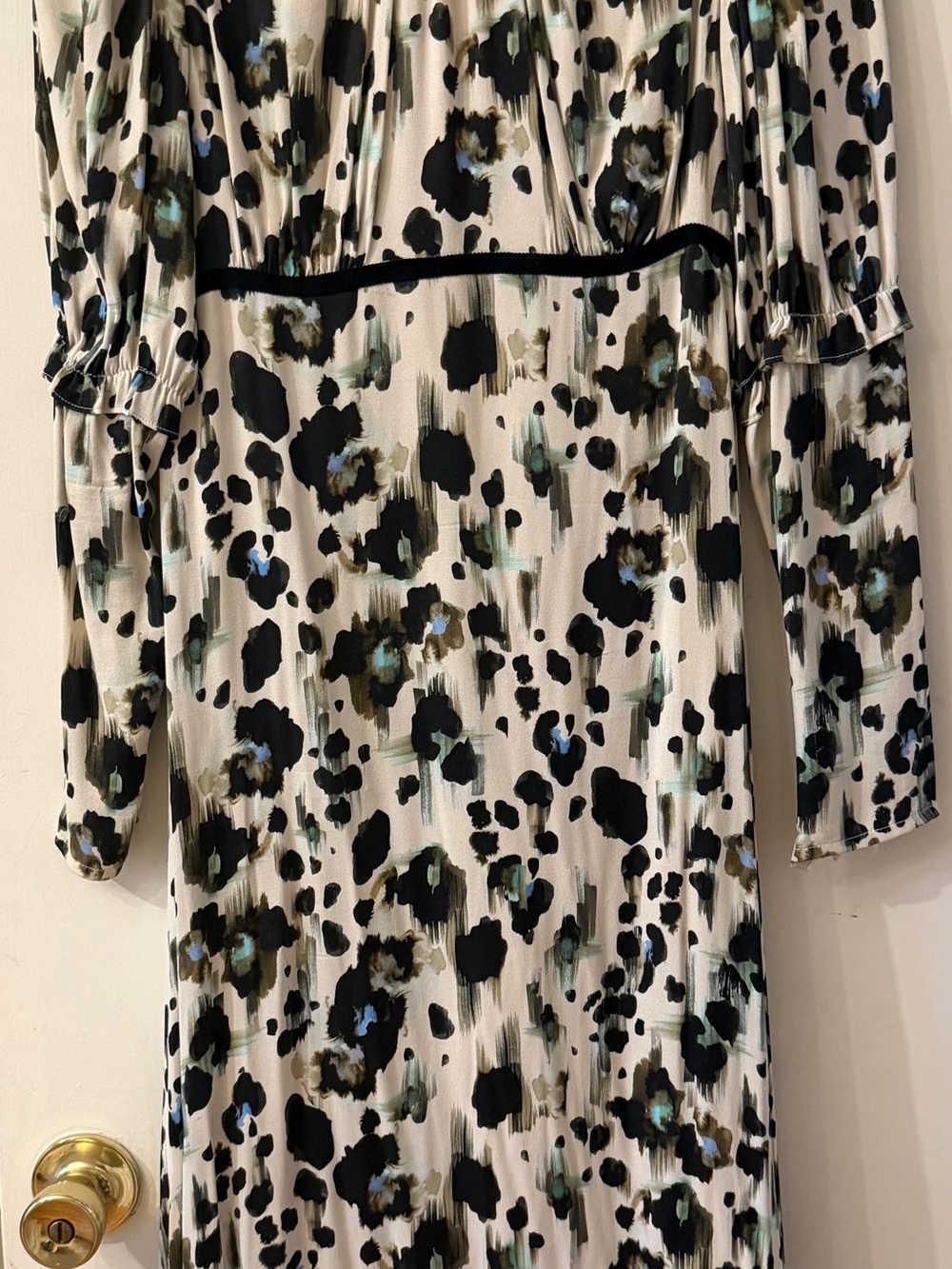 Midi Dress in Cream Leopard Print